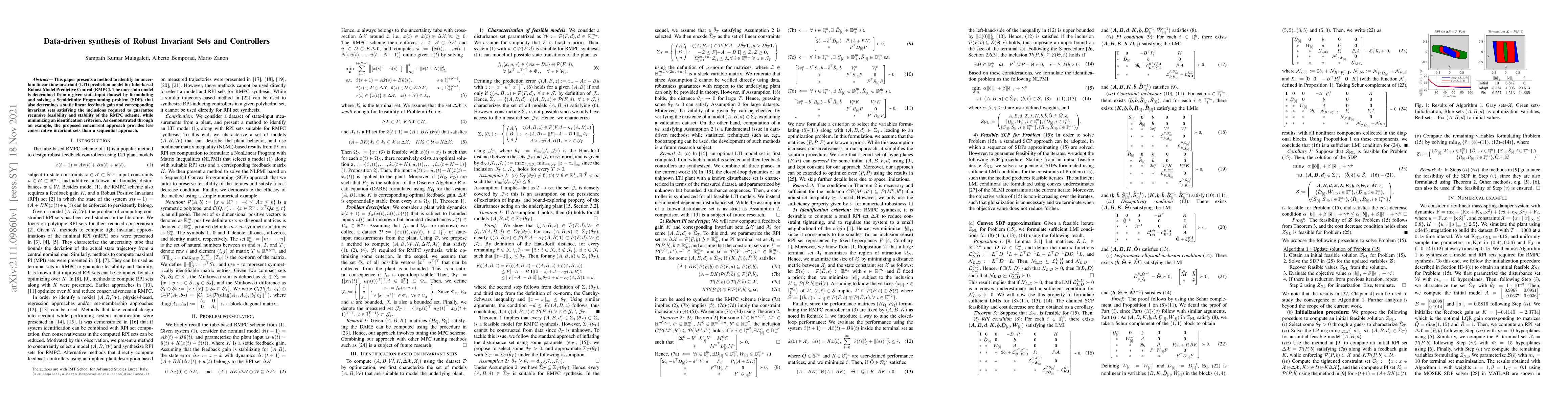 Thumbnail for Data-driven synthesis of Robust Invariant Sets and Controllers