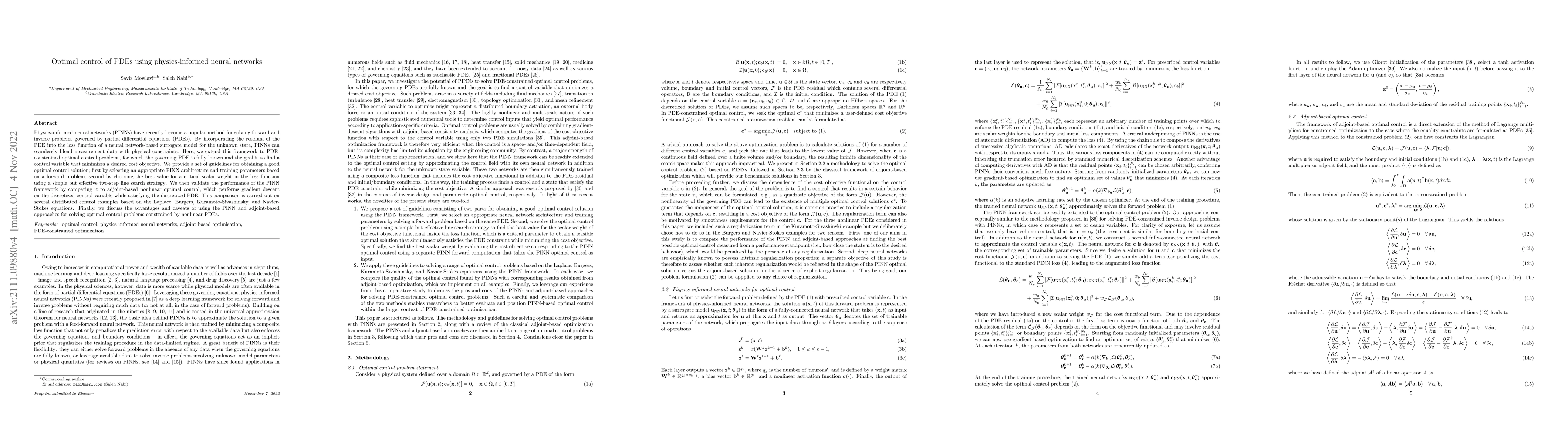 Thumbnail for Optimal control of PDEs using physics-informed neural networks