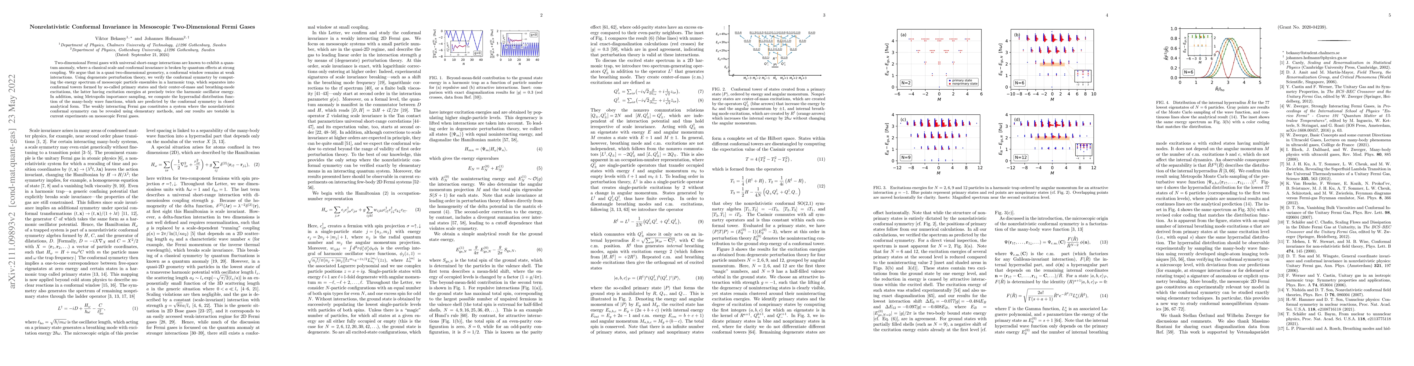 Thumbnail for Nonrelativistic Conformal Invariance in Mesoscopic Two-Dimensional Fermi
  Gases