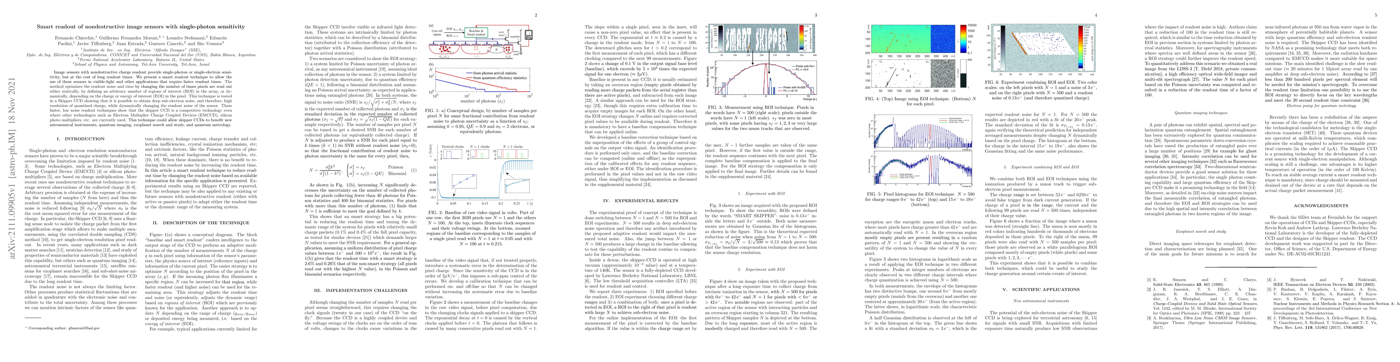 Thumbnail for Smart readout of nondestructive image sensors with single-photon
  sensitivity