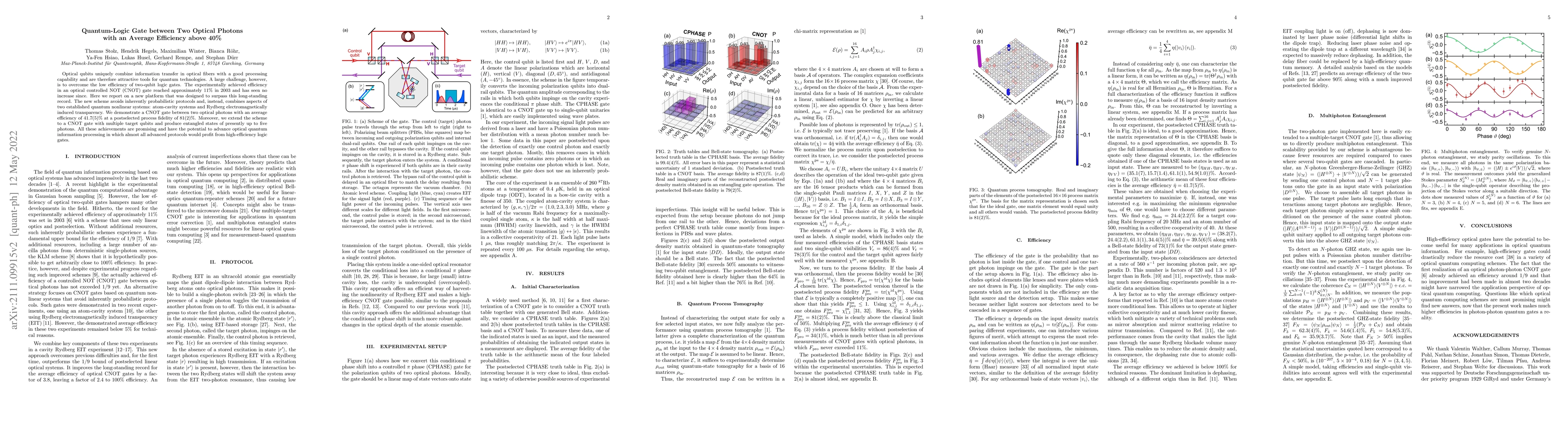 Thumbnail for Quantum-Logic Gate between Two Optical Photons with an Average
  Efficiency above 40%