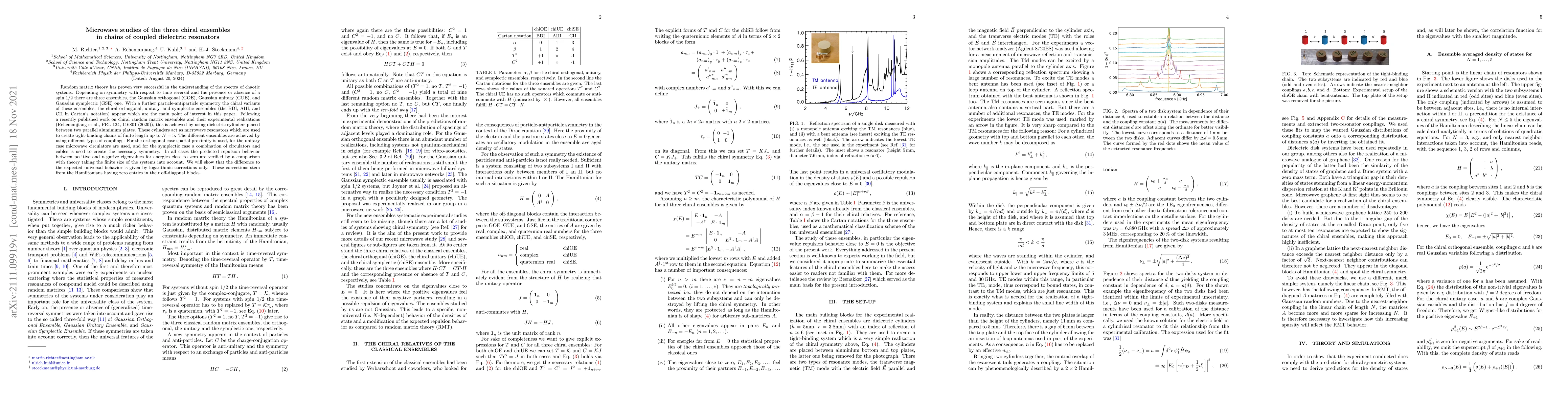 Thumbnail for Microwave studies of the three chiral ensembles in chains of coupled
  dielectric resonators