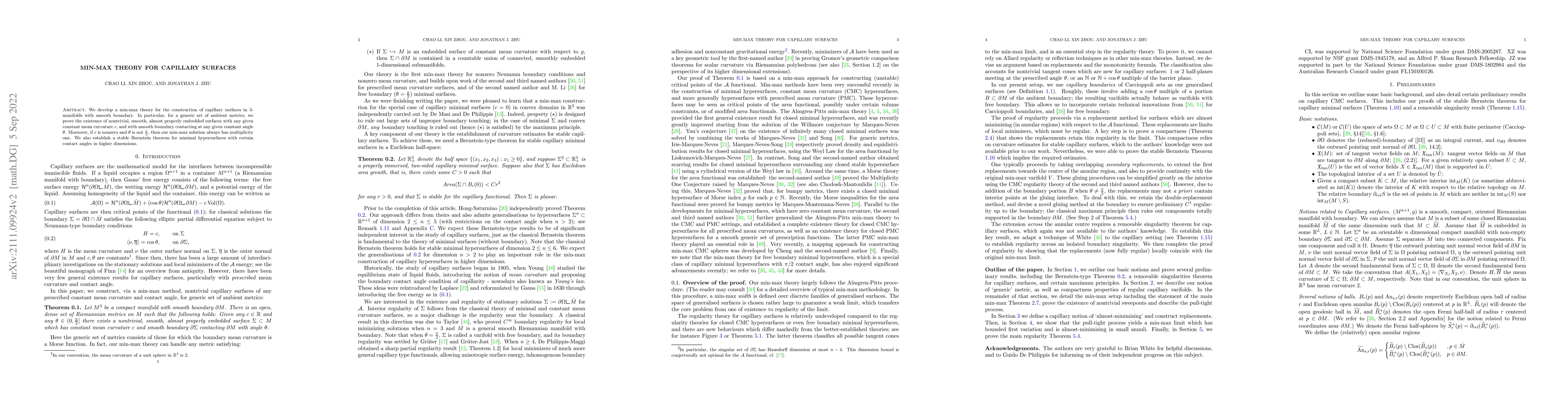 Thumbnail for Min-max theory for capillary surfaces