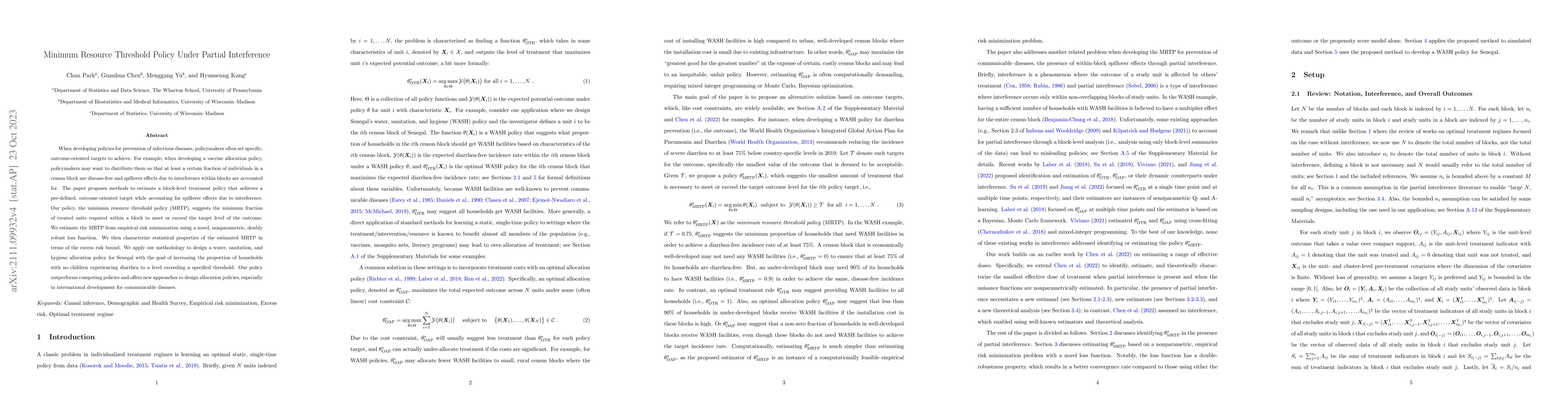 Thumbnail for Minimum Resource Threshold Policy Under Partial Interference