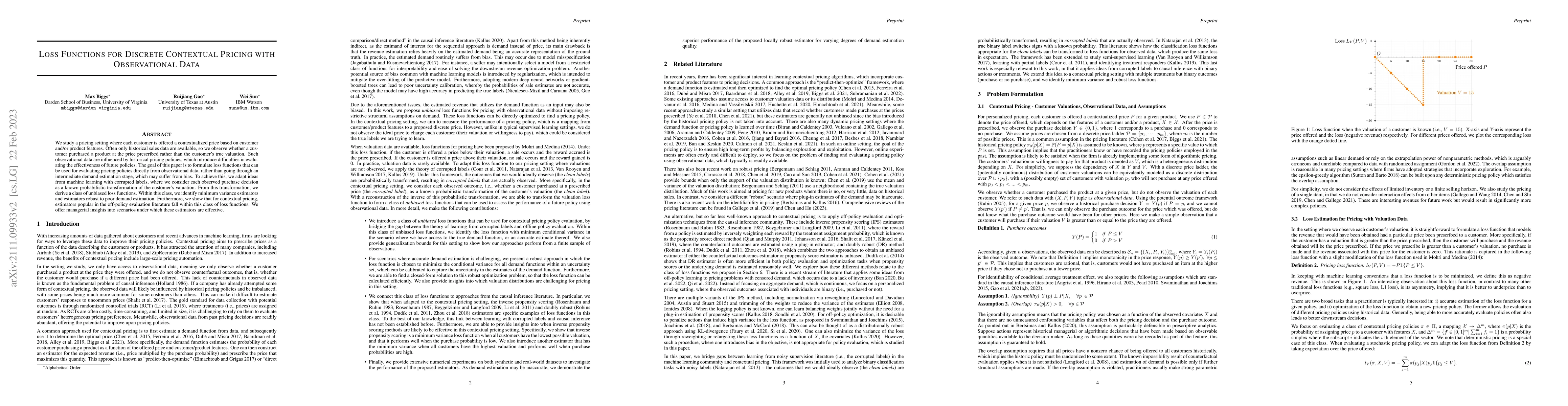 Thumbnail for Loss Functions for Discrete Contextual Pricing with Observational Data