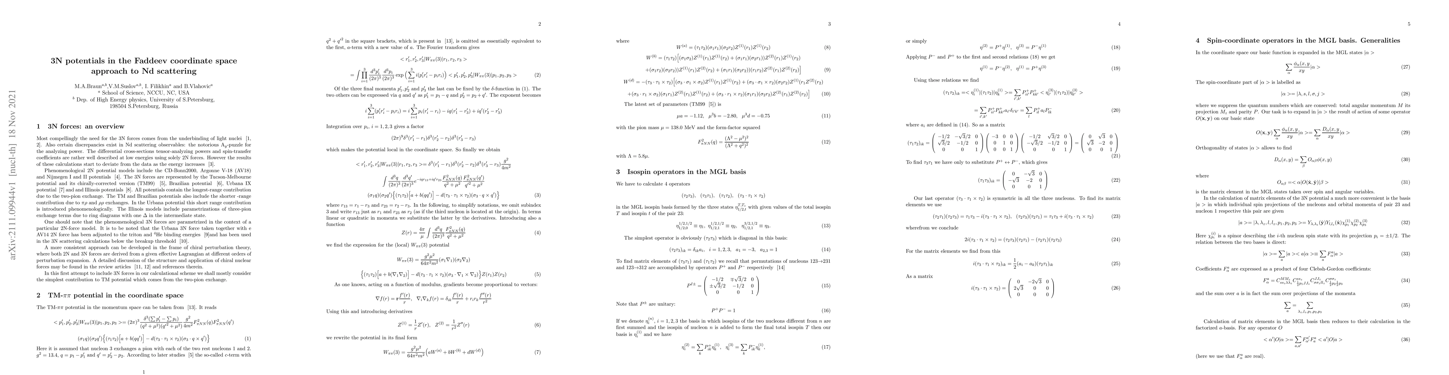 Thumbnail for 3N potentials in the Faddeev coordinate space approach to Nd scattering