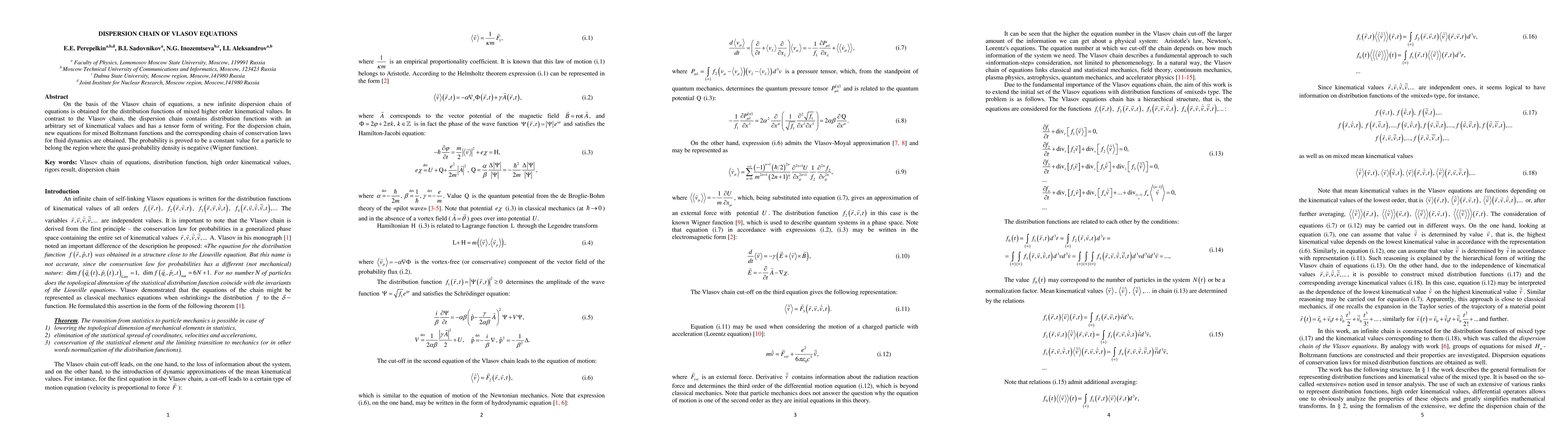 Thumbnail for Dispersion chain of Vlasov equations