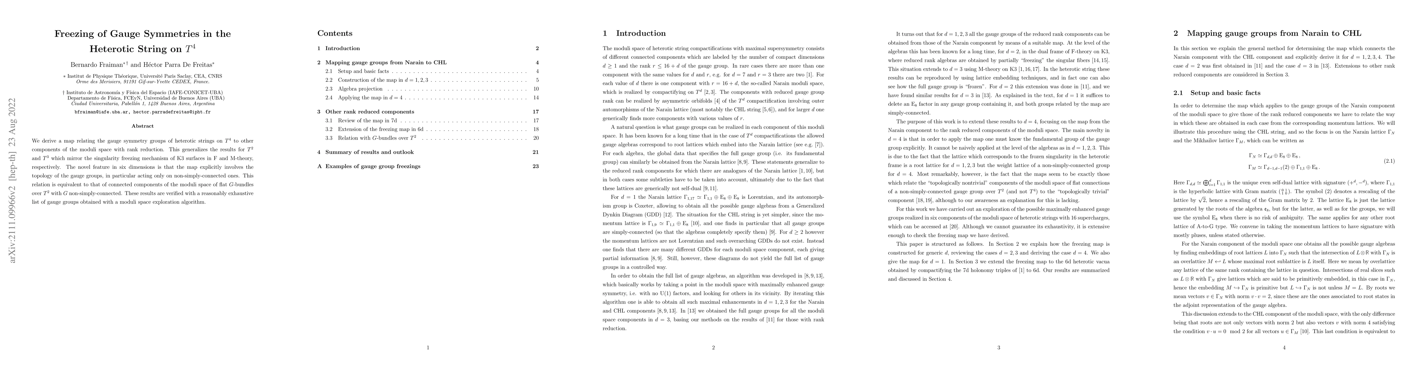 Thumbnail for Freezing of Gauge Symmetries in the Heterotic String on $T^4$