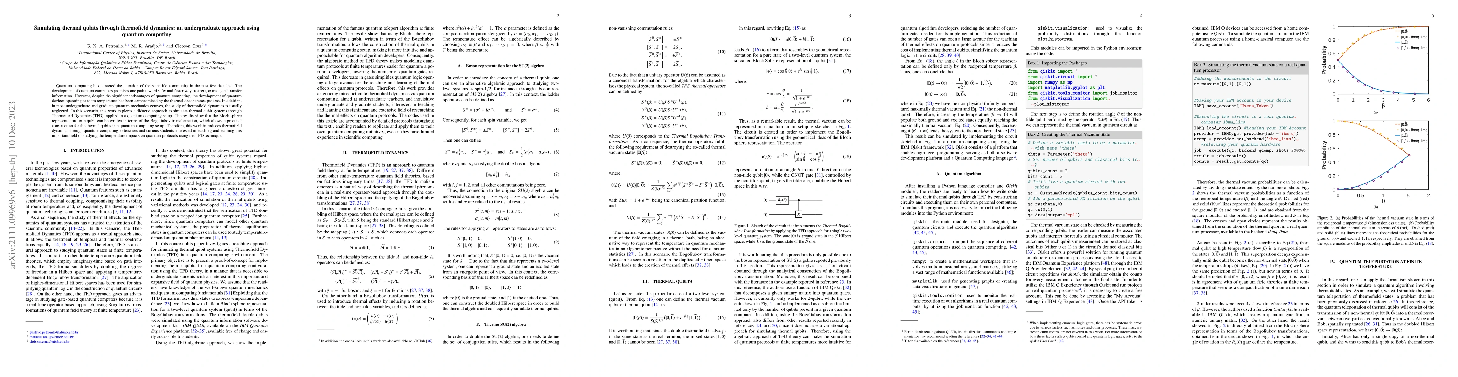 Thumbnail for Simulating thermal qubits through thermofield dynamics