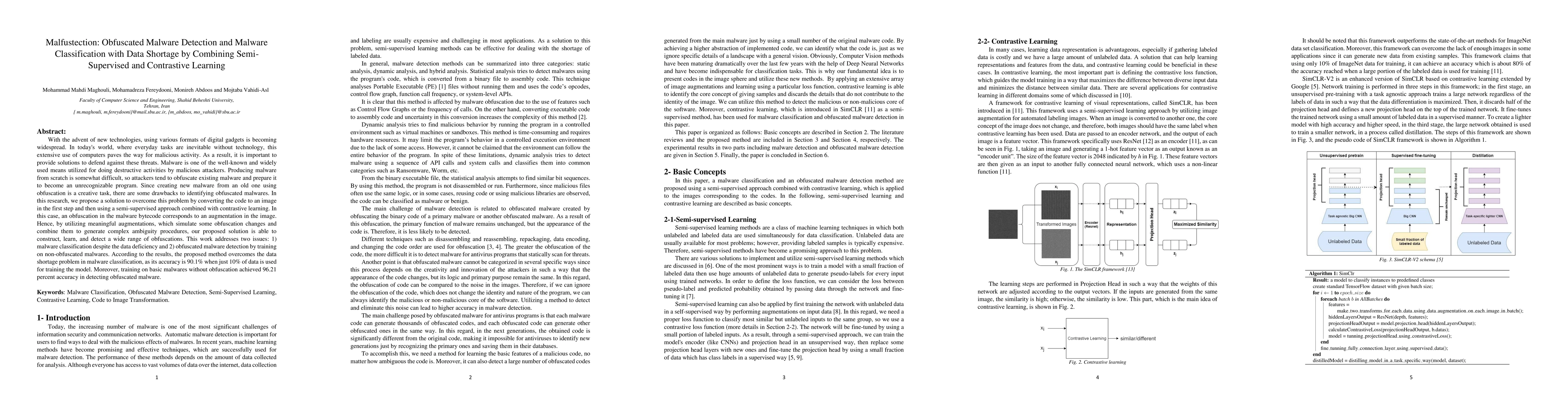 Thumbnail for Malfustection: Obfuscated Malware Detection and Malware Classification
  with Data Shortage by Combining Semi-Supervised and Contrastive Learning