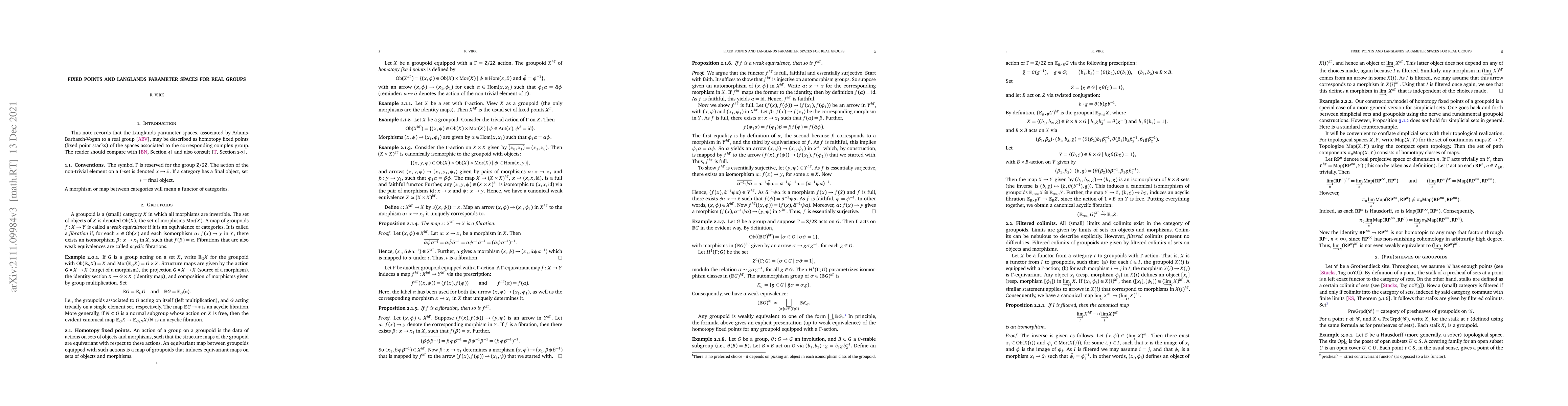 Thumbnail for Fixed points and Langlands parameter spaces for real groups