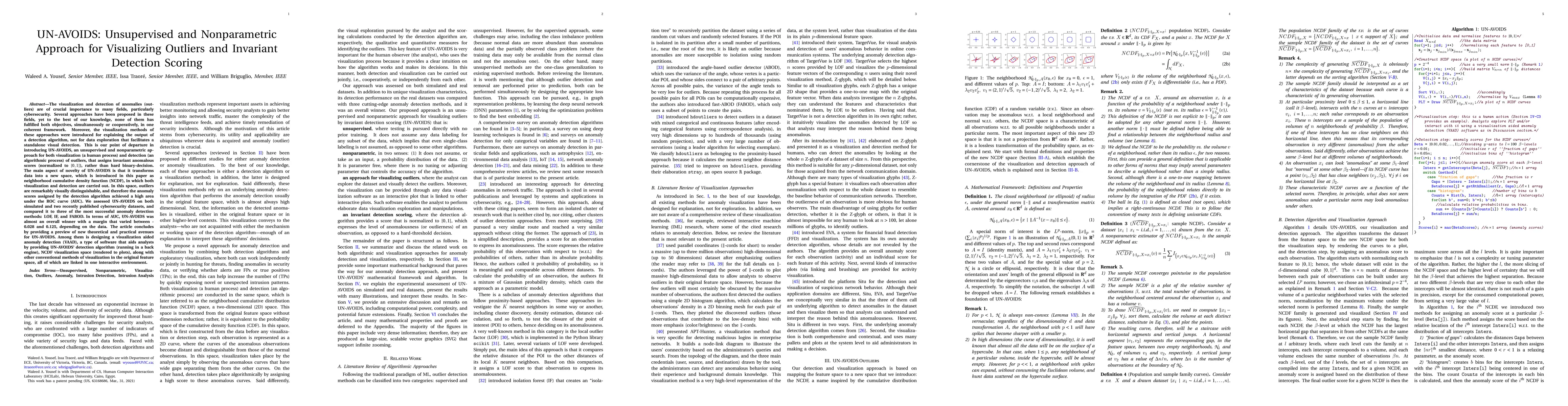 Thumbnail for UN-AVOIDS: Unsupervised and Nonparametric Approach for Visualizing
  Outliers and Invariant Detection Scoring