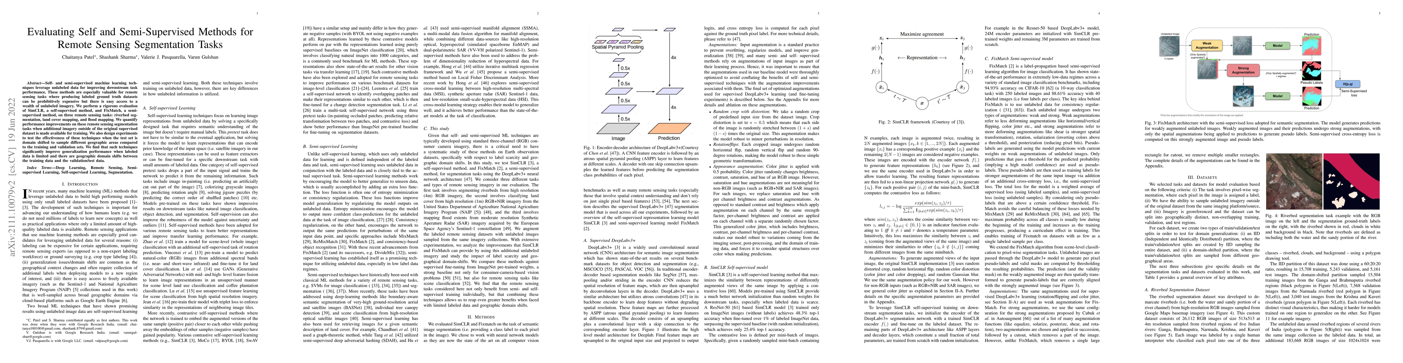 Thumbnail for Evaluating Self and Semi-Supervised Methods for Remote Sensing
  Segmentation Tasks