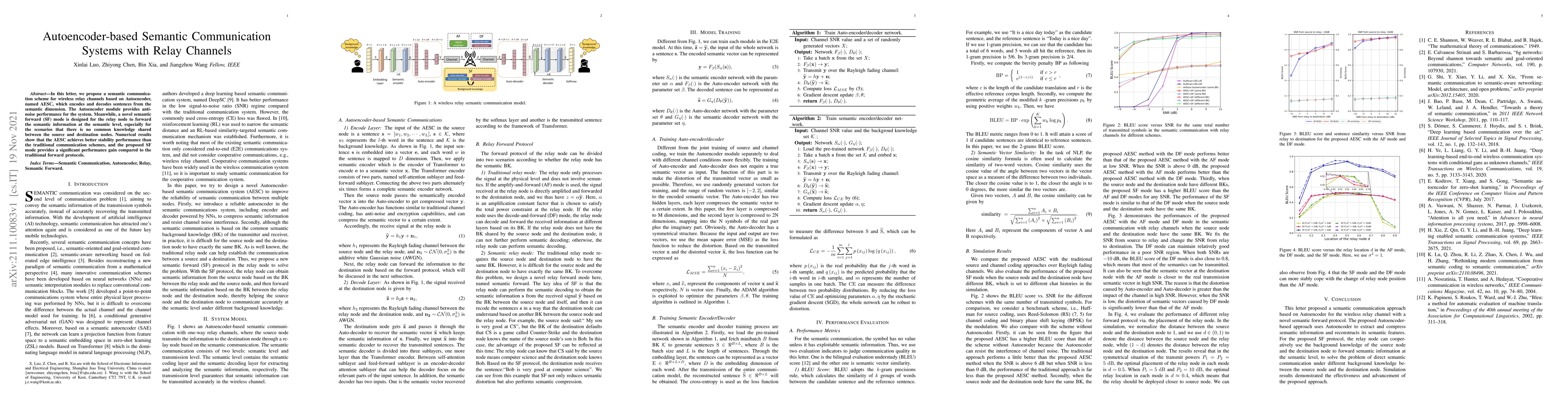 Thumbnail for Autoencoder-based Semantic Communication Systems with Relay Channels