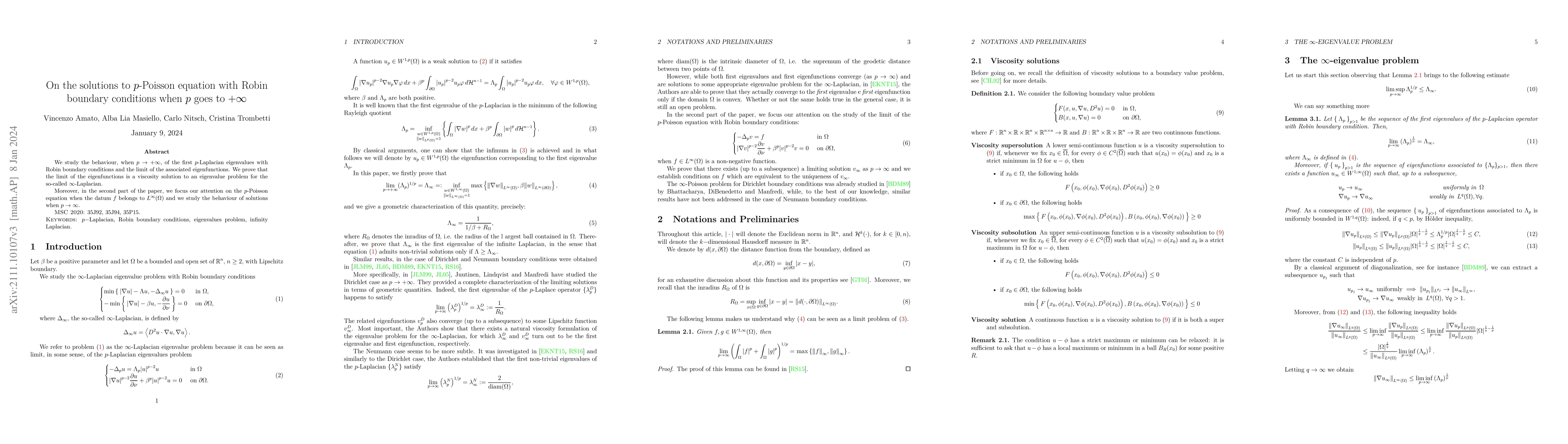 Thumbnail for On the solutions to $p$-Poisson equation with Robin boundary conditions
  when $p$ goes to $+\infty$