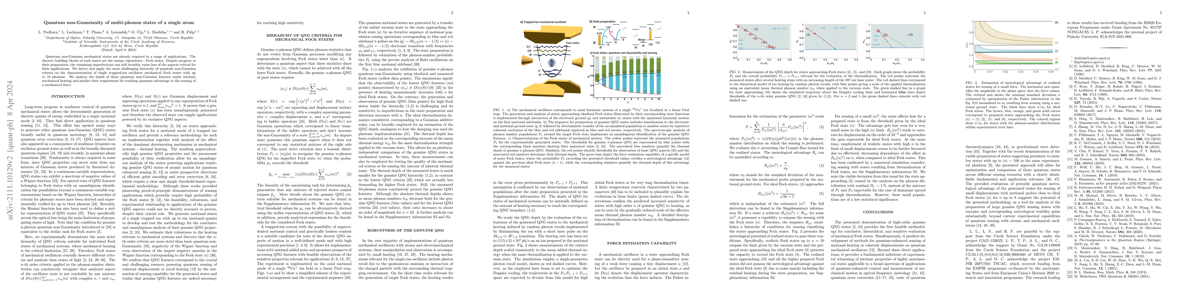 Thumbnail for Quantum non-Gaussianity of multi-phonon states of a single atom