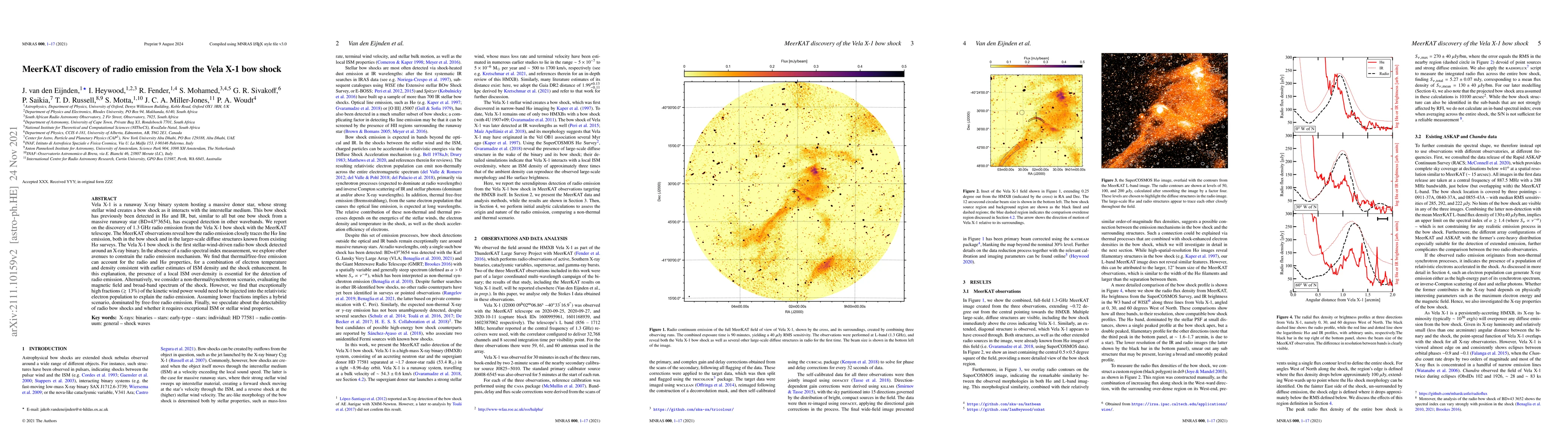 Thumbnail for MeerKAT discovery of radio emission from the Vela X-1 bow shock