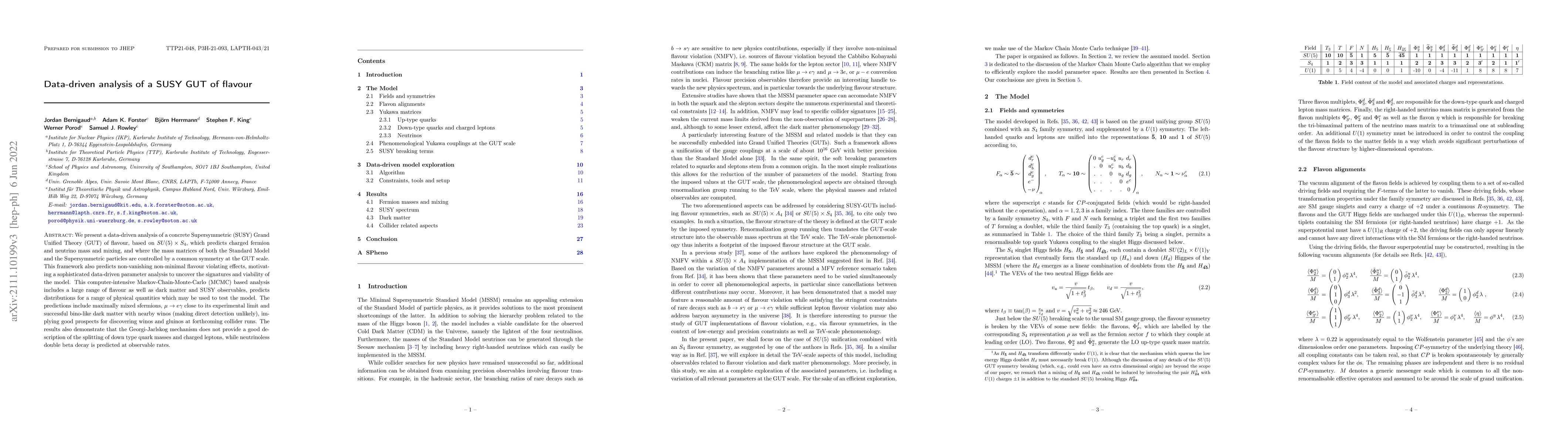 Thumbnail for Data-driven analysis of a SUSY GUT of flavour