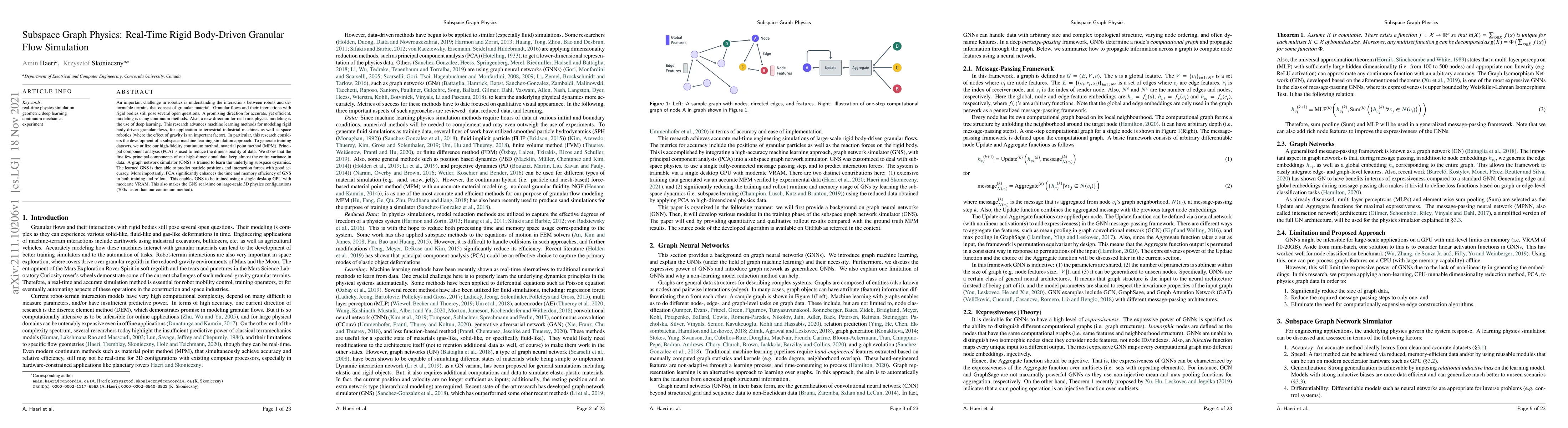 Thumbnail for Subspace Graph Physics: Real-Time Rigid Body-Driven Granular Flow
  Simulation