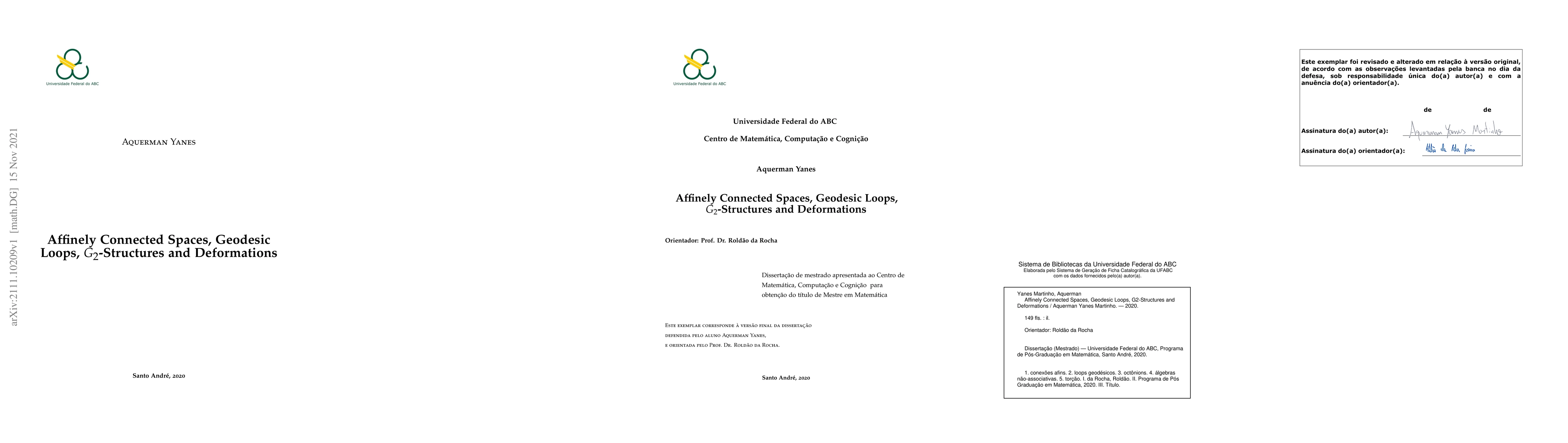 Thumbnail for Affinely Connected Spaces, Geodesic Loops, $G_2$-Structures and
  Deformations