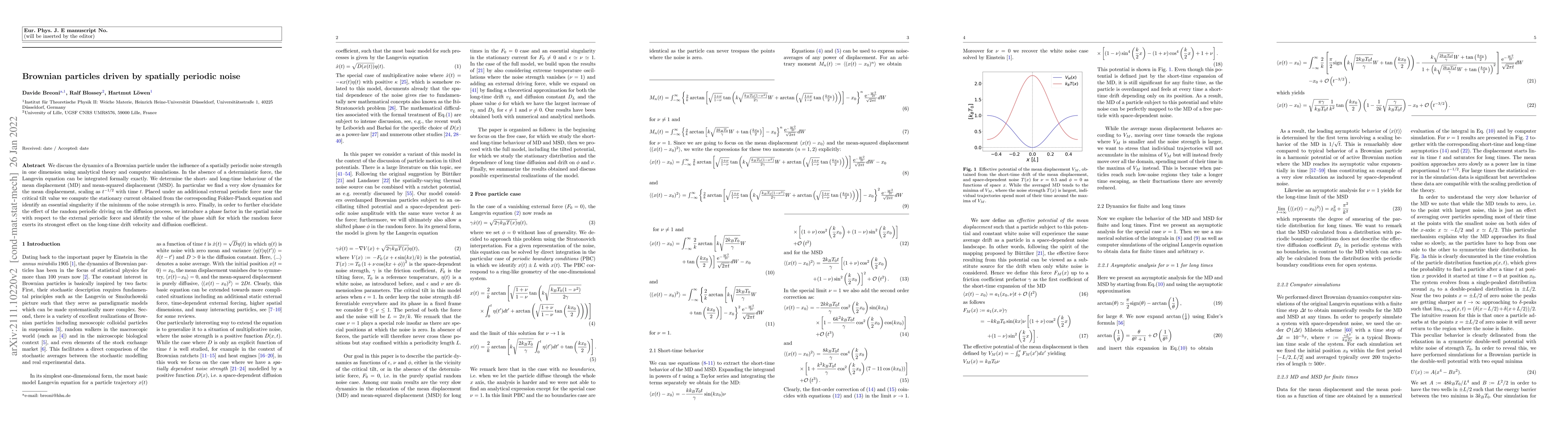 Thumbnail for Brownian particles driven by spatially periodic noise