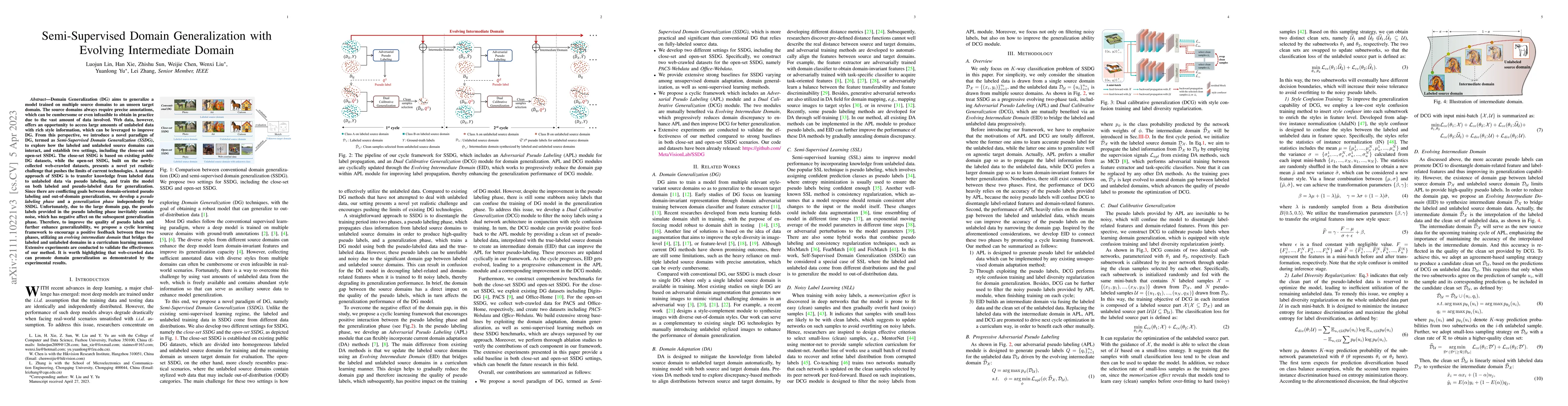 Thumbnail for Semi-Supervised Domain Generalization with Evolving Intermediate Domain