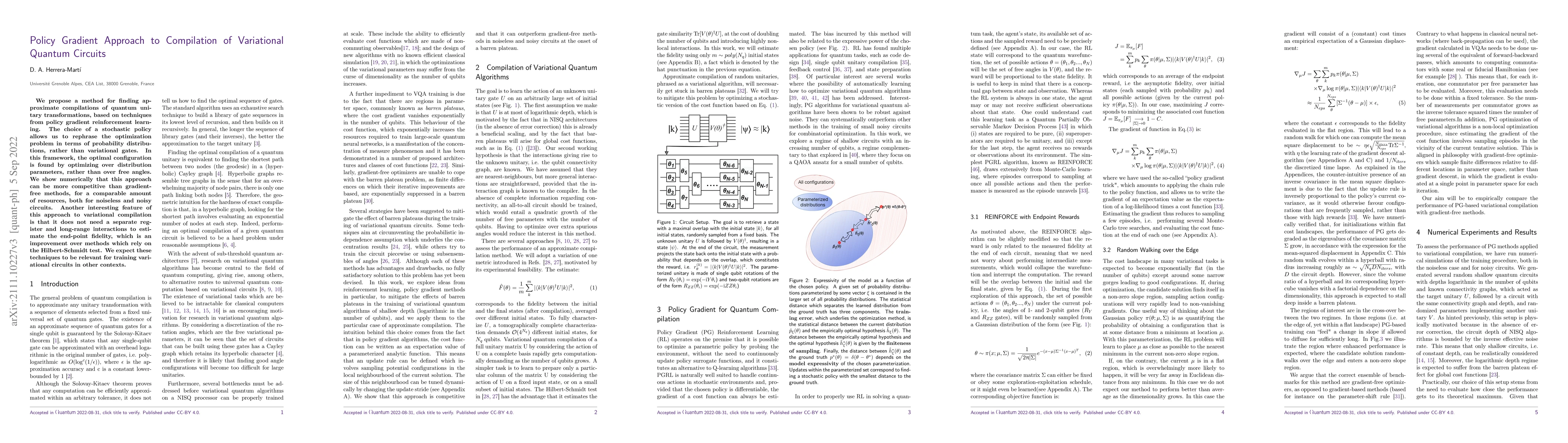 Thumbnail for Policy Gradient Approach to Compilation of Variational Quantum Circuits