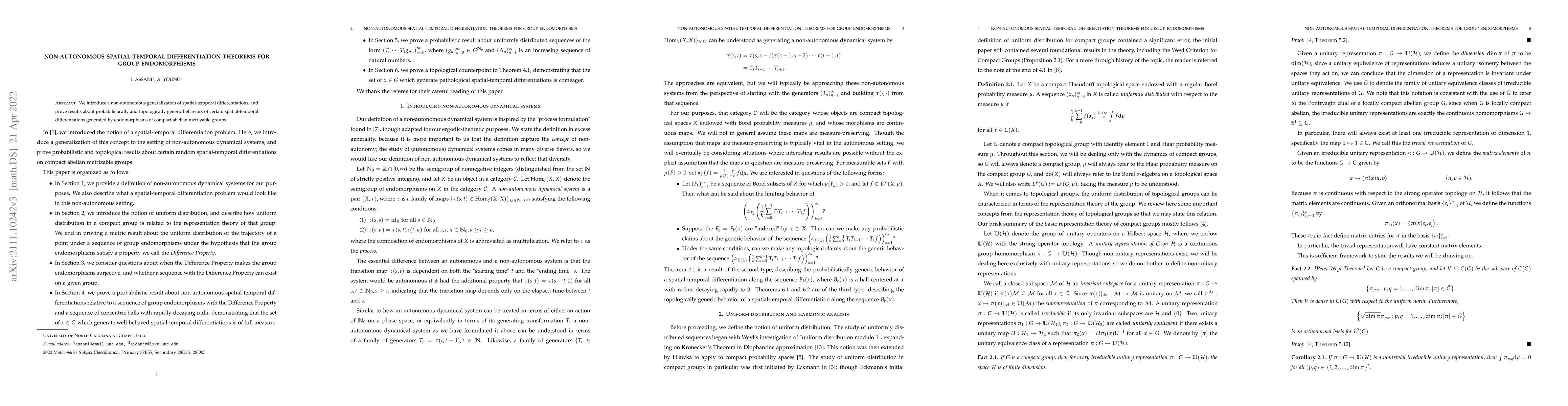 Thumbnail for Non-Autonomous Spatial-Temporal Differentiation Theorems for Group
  Endomorphisms