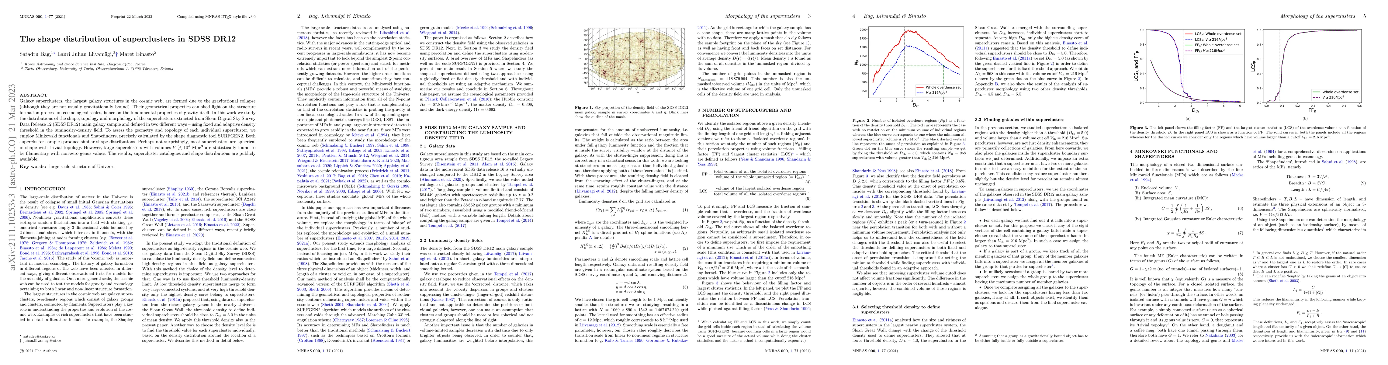 Thumbnail for The shape distribution of superclusters in SDSS DR 12