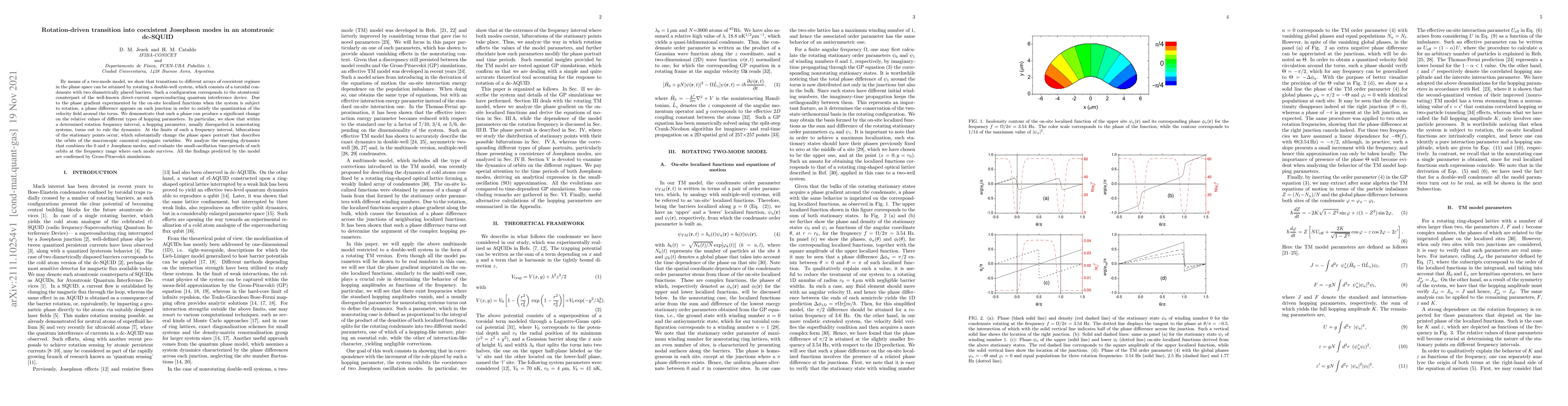 Thumbnail for Rotation-driven transition into coexistent Josephson modes in an
  atomtronic dc-SQUID