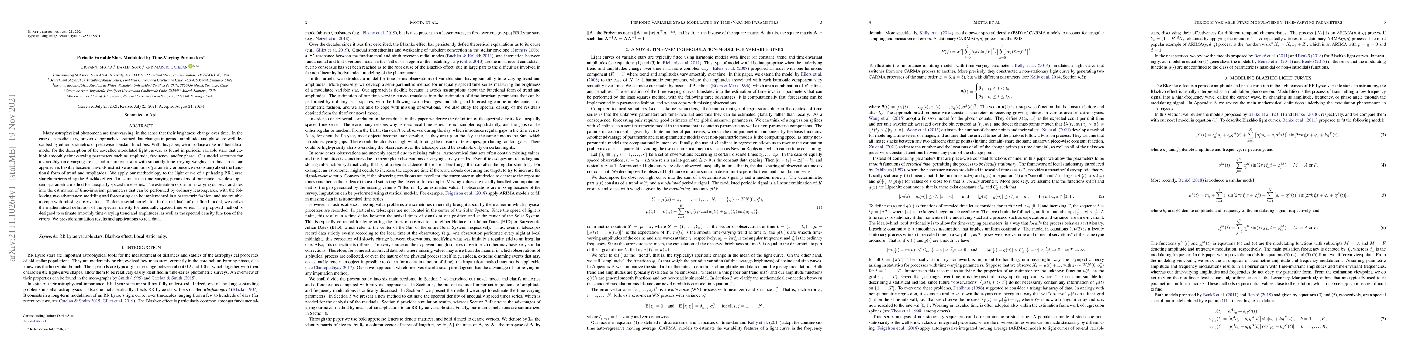 Thumbnail for Periodic Variable Stars Modulated by Time-Varying Parameters