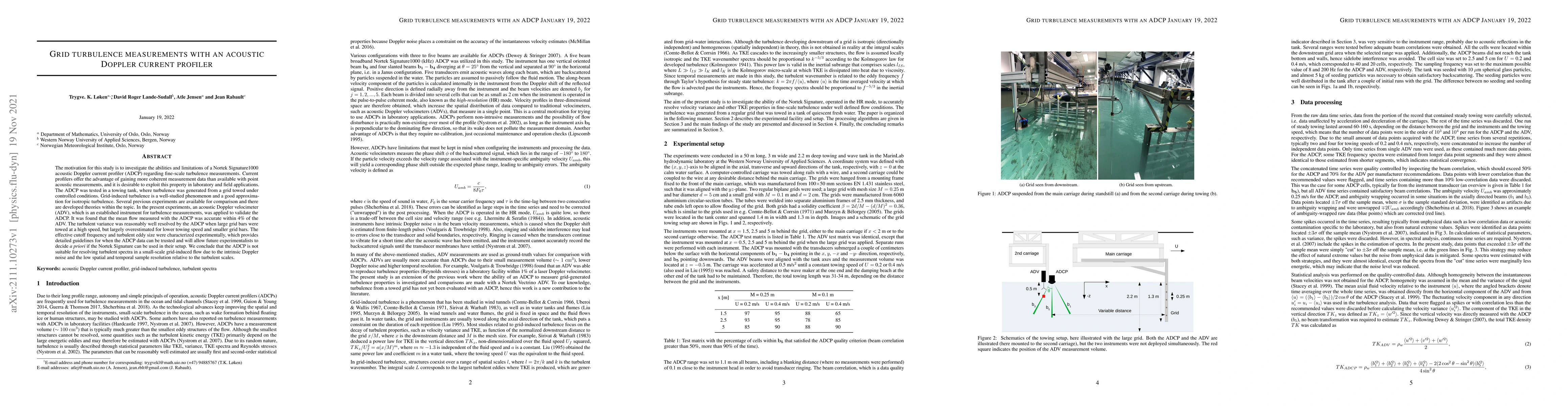 Thumbnail for Grid turbulence measurements with an acoustic Doppler current profiler