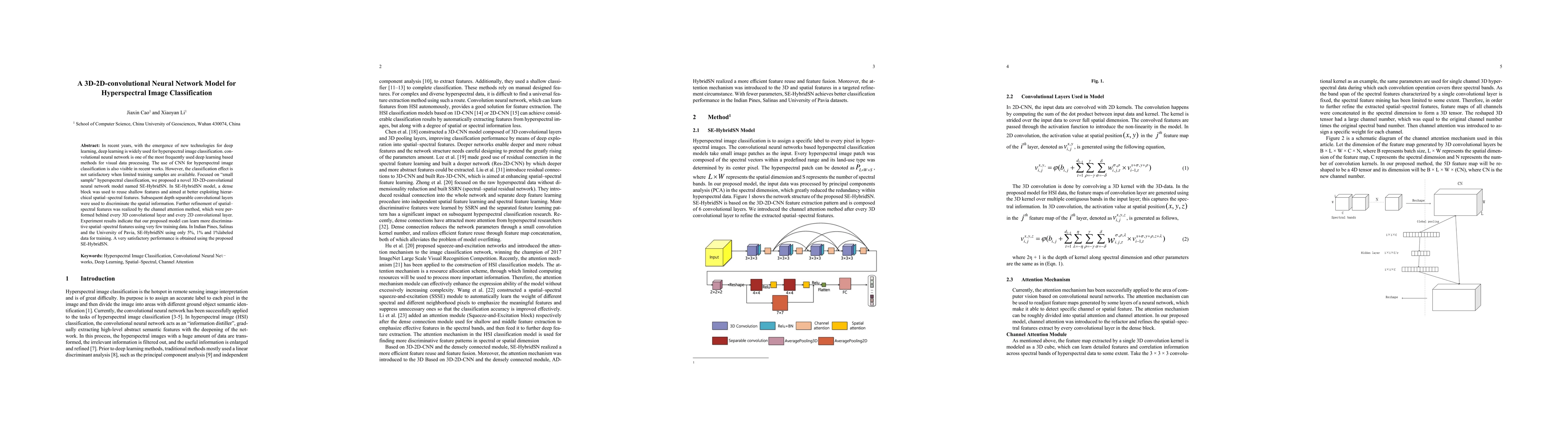 Thumbnail for A 3D 2D convolutional Neural Network Model for Hyperspectral Image
  Classification