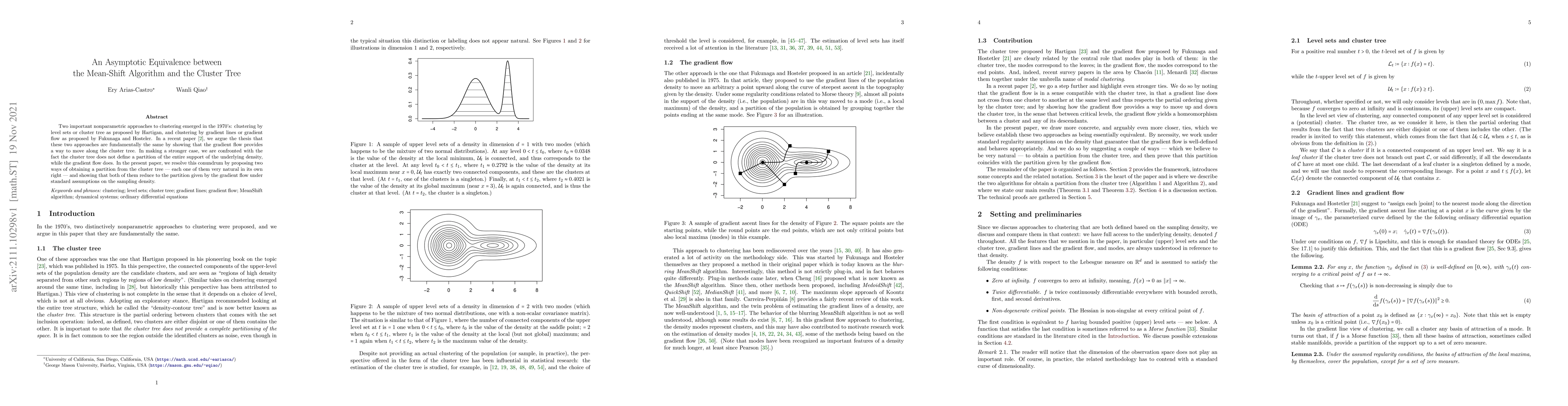 Thumbnail for An Asymptotic Equivalence between the Mean-Shift Algorithm and the
  Cluster Tree