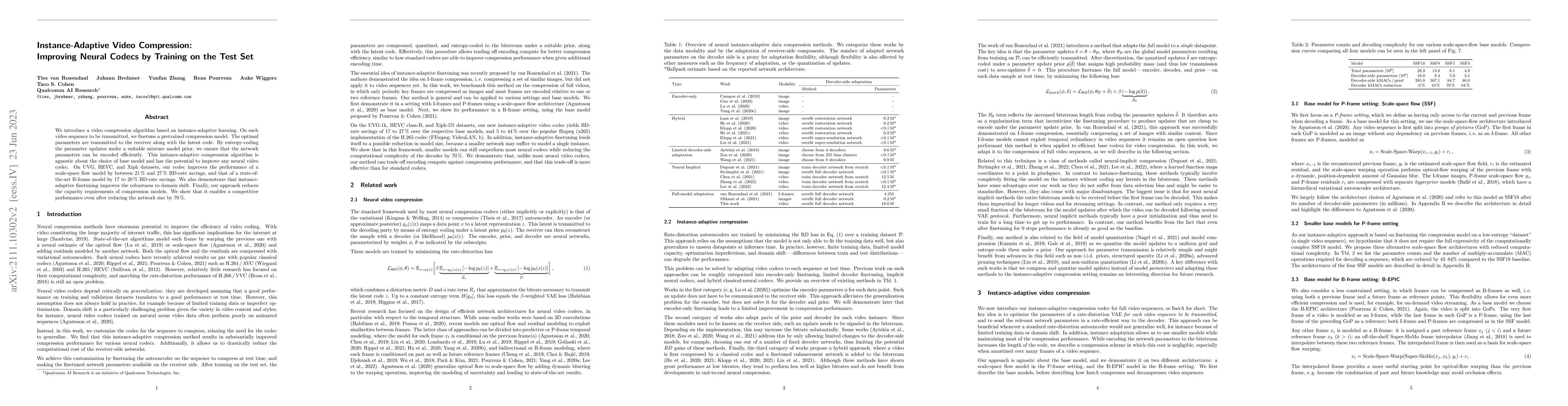 Thumbnail for Instance-Adaptive Video Compression: Improving Neural Codecs by Training
  on the Test Set