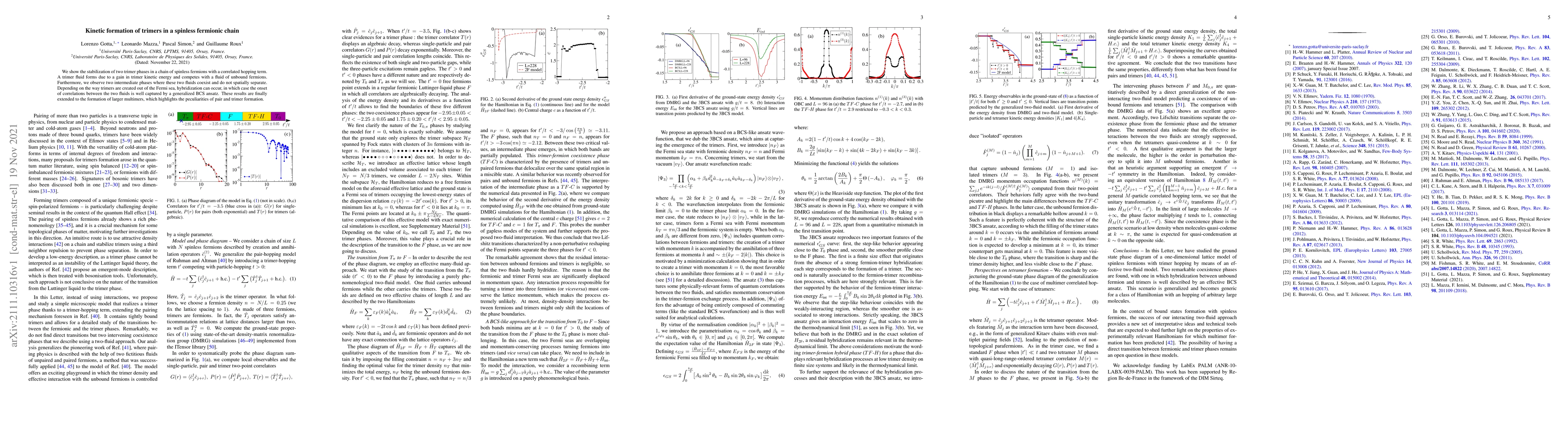 Thumbnail for Kinetic formation of trimers in a spinless fermionic chain