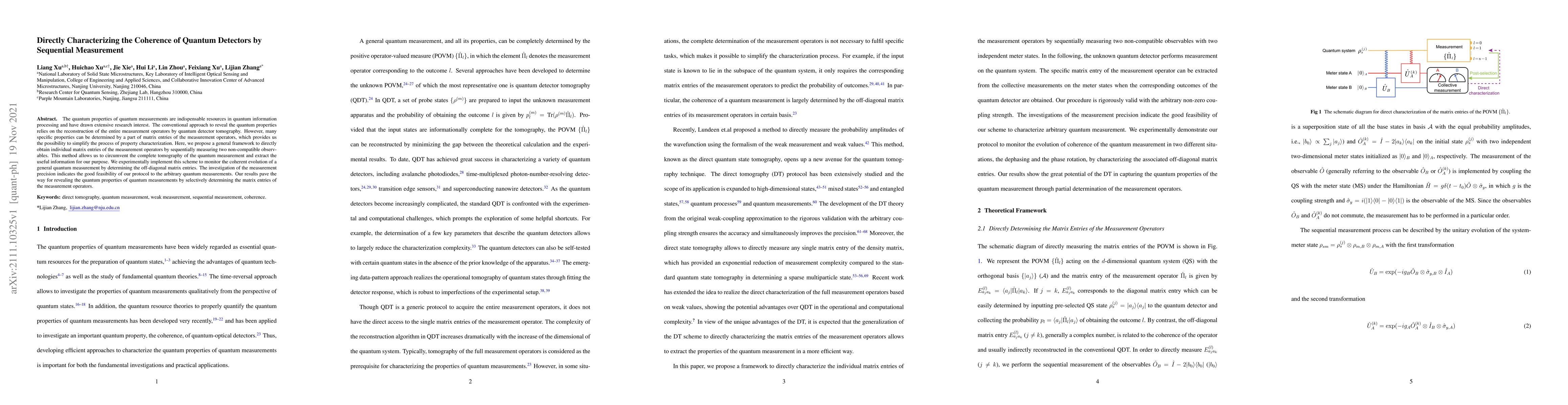 Thumbnail for Directly Characterizing the Coherence of Quantum Detectors by Sequential
  Measurement