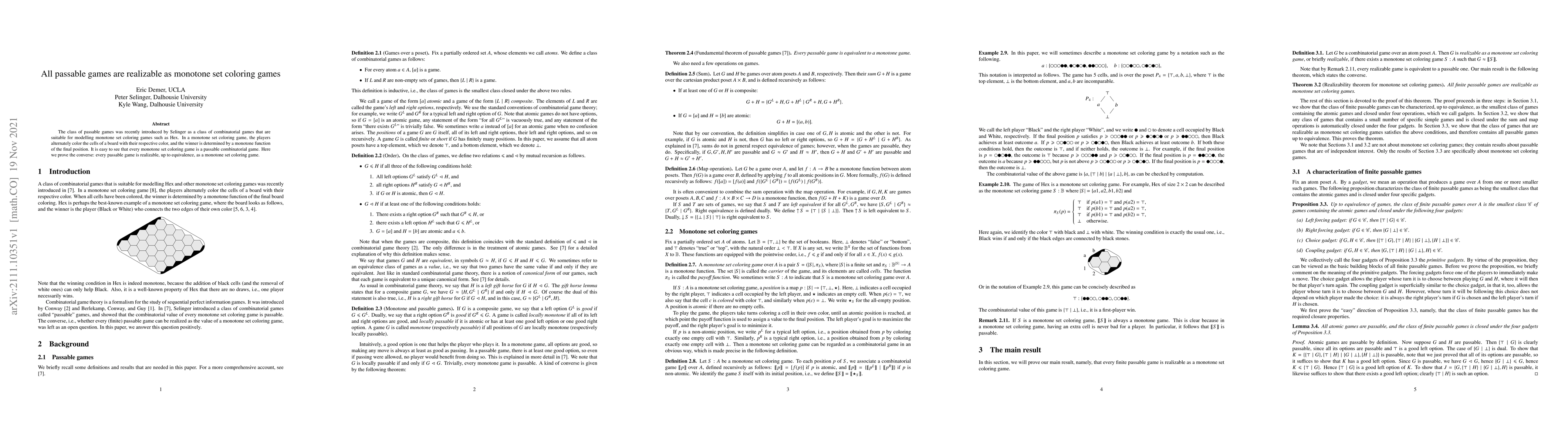 Thumbnail for All passable games are realizable as monotone set coloring games