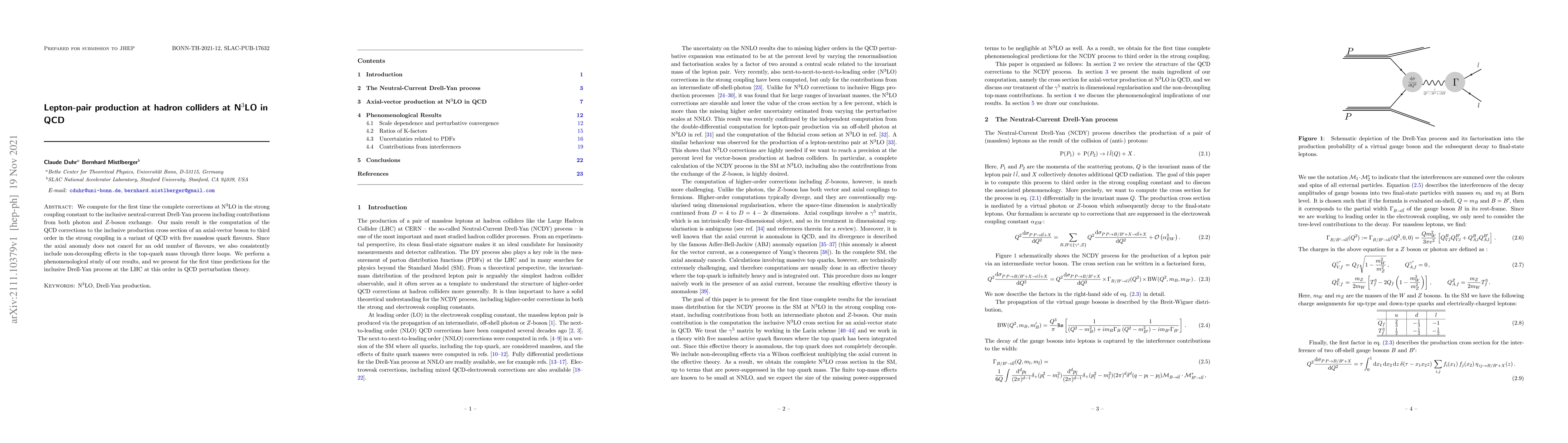Thumbnail for Lepton-pair production at hadron colliders at N$^3$LO in QCD