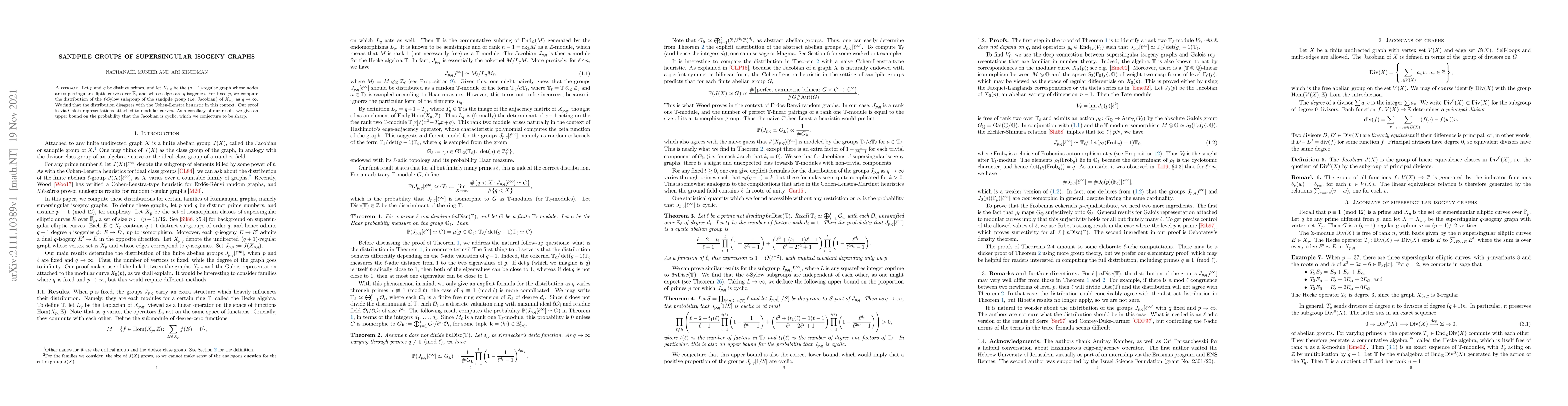 Thumbnail for Sandpile groups of supersingular isogeny graphs