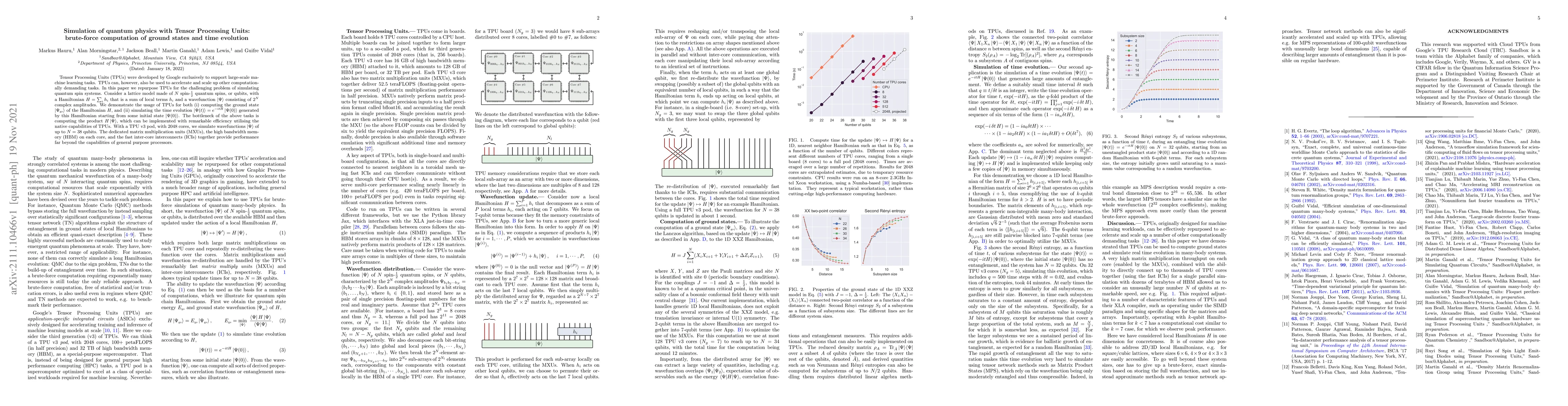 Thumbnail for Simulation of quantum physics with Tensor Processing Units: brute-force
  computation of ground states and time evolution