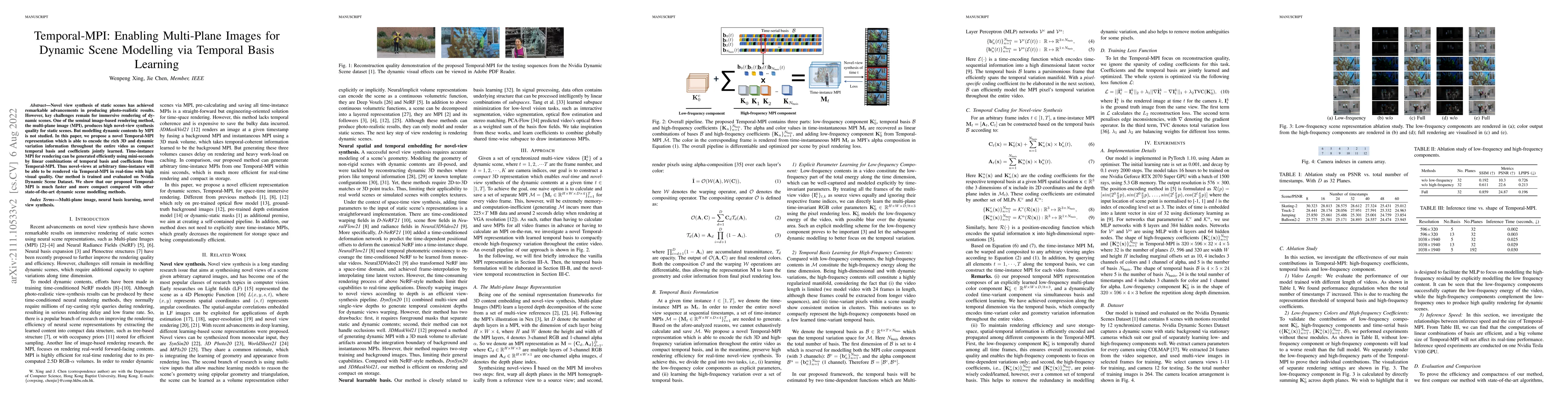 Thumbnail for Temporal-MPI: Enabling Multi-Plane Images for Dynamic Scene Modelling
  via Temporal Basis Learning