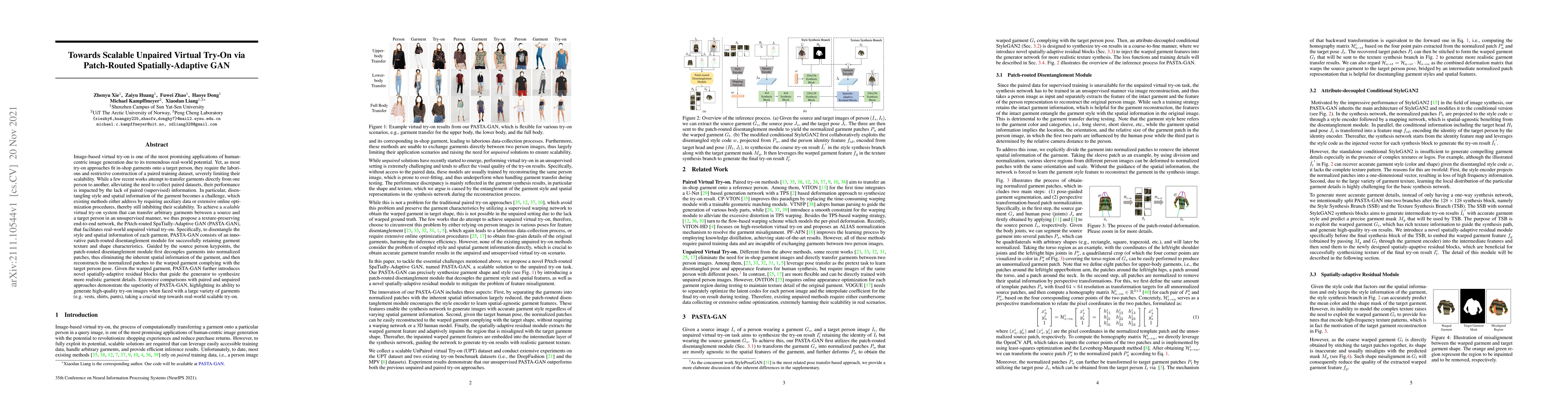 Thumbnail for Towards Scalable Unpaired Virtual Try-On via Patch-Routed
  Spatially-Adaptive GAN