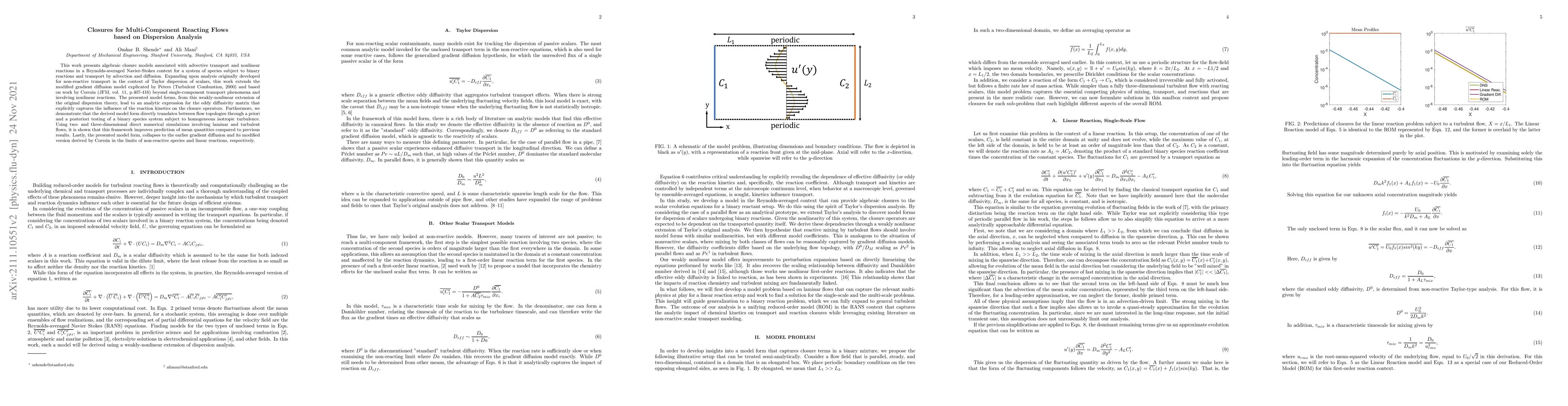 Thumbnail for Closures for Multi-Component Reacting Flows based on Dispersion Analysis