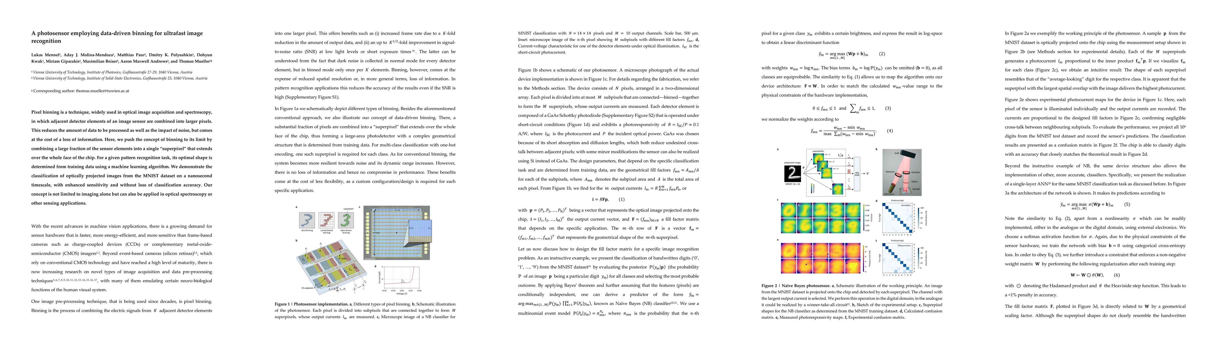 Thumbnail for A photosensor employing data-driven binning for ultrafast image
  recognition