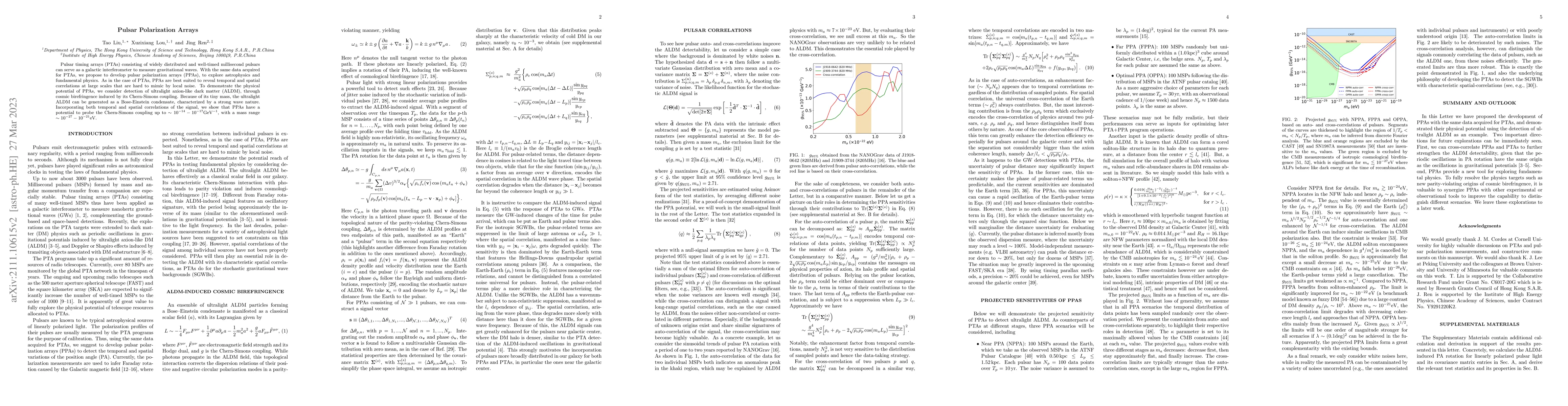 Thumbnail for Pulsar Polarization Arrays