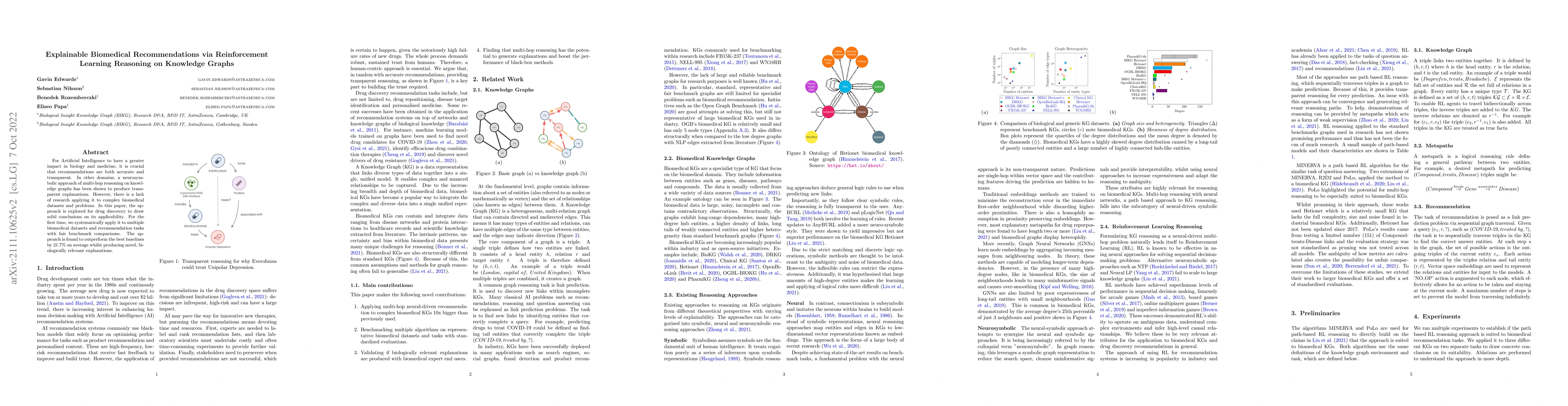 Thumbnail for Explainable Biomedical Recommendations via Reinforcement Learning
  Reasoning on Knowledge Graphs