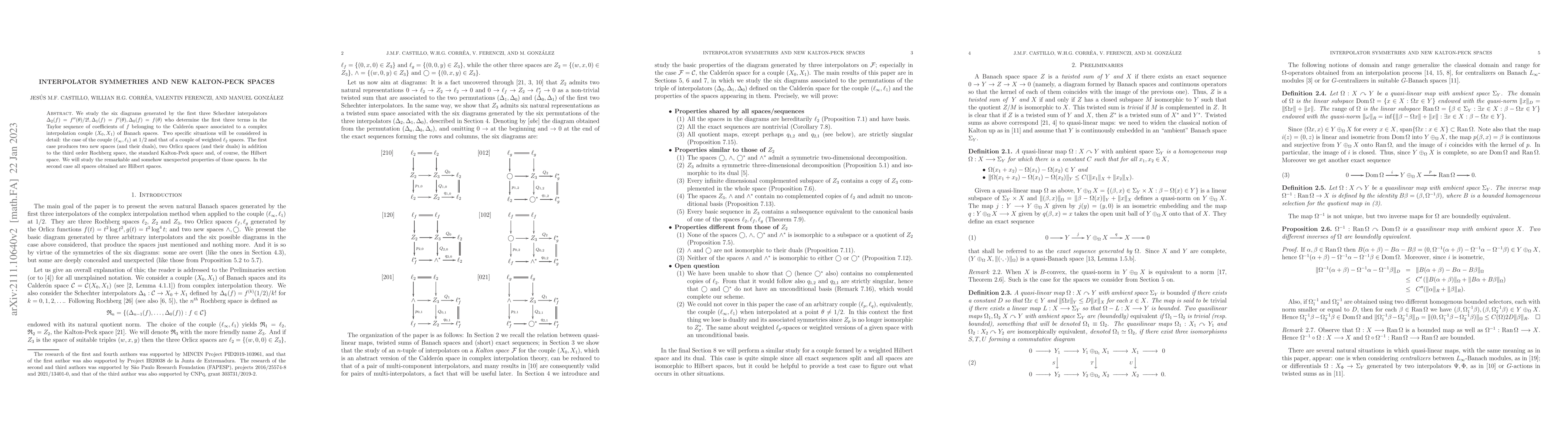 Thumbnail for Interpolator symmetries and new Kalton-Peck spaces