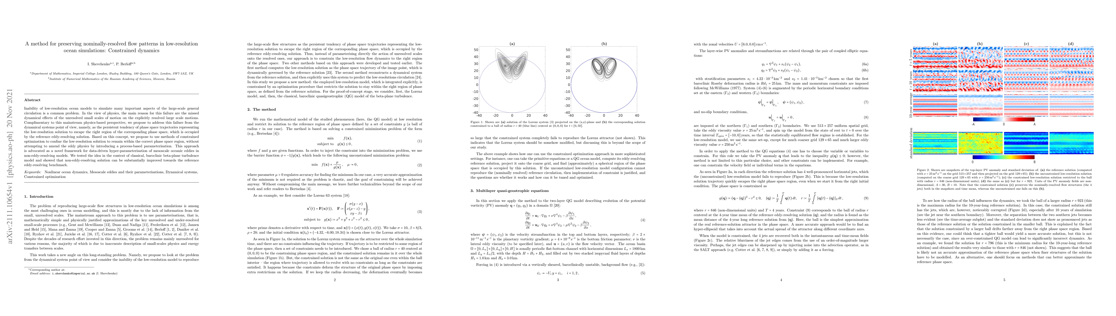 Thumbnail for A method for preserving nominally-resolved flow patterns in
  low-resolution ocean simulations: Constrained dynamics