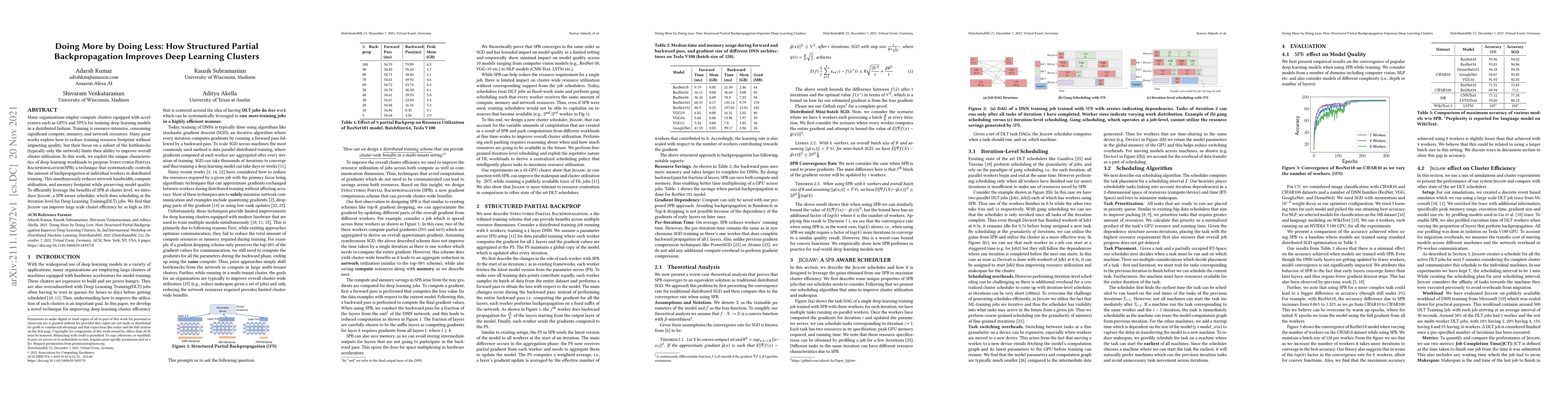 Thumbnail for Doing More by Doing Less: How Structured Partial Backpropagation
  Improves Deep Learning Clusters